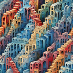 Surreal Staircases Pattern 6 Minky Fabric