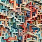 Surreal Staircases Pattern 9 Minky Fabric