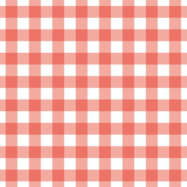 Red and white gingham checkered pattern grid.