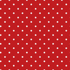 Red background with evenly spaced white polka dots.
