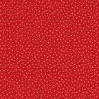 Red background with evenly spaced small white polka dots.