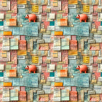 Piggy Bank Papers Pattern 1 Minky Fabric
