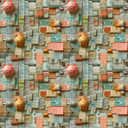 Piggy Bank Papers Pattern 2 Minky Fabric