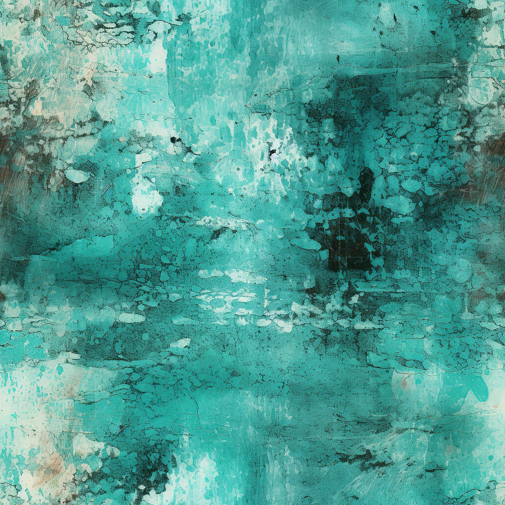 teal, turquoise, aqua, mint green, grunge texture, distressed pattern, weathered surface, cracked paint, abstract design, vintage aesthetic, worn appearance, textured background,, fabric panel, artistic surface, patina effect, rustic style, aged finish, contemporary grunge, mottled texture
