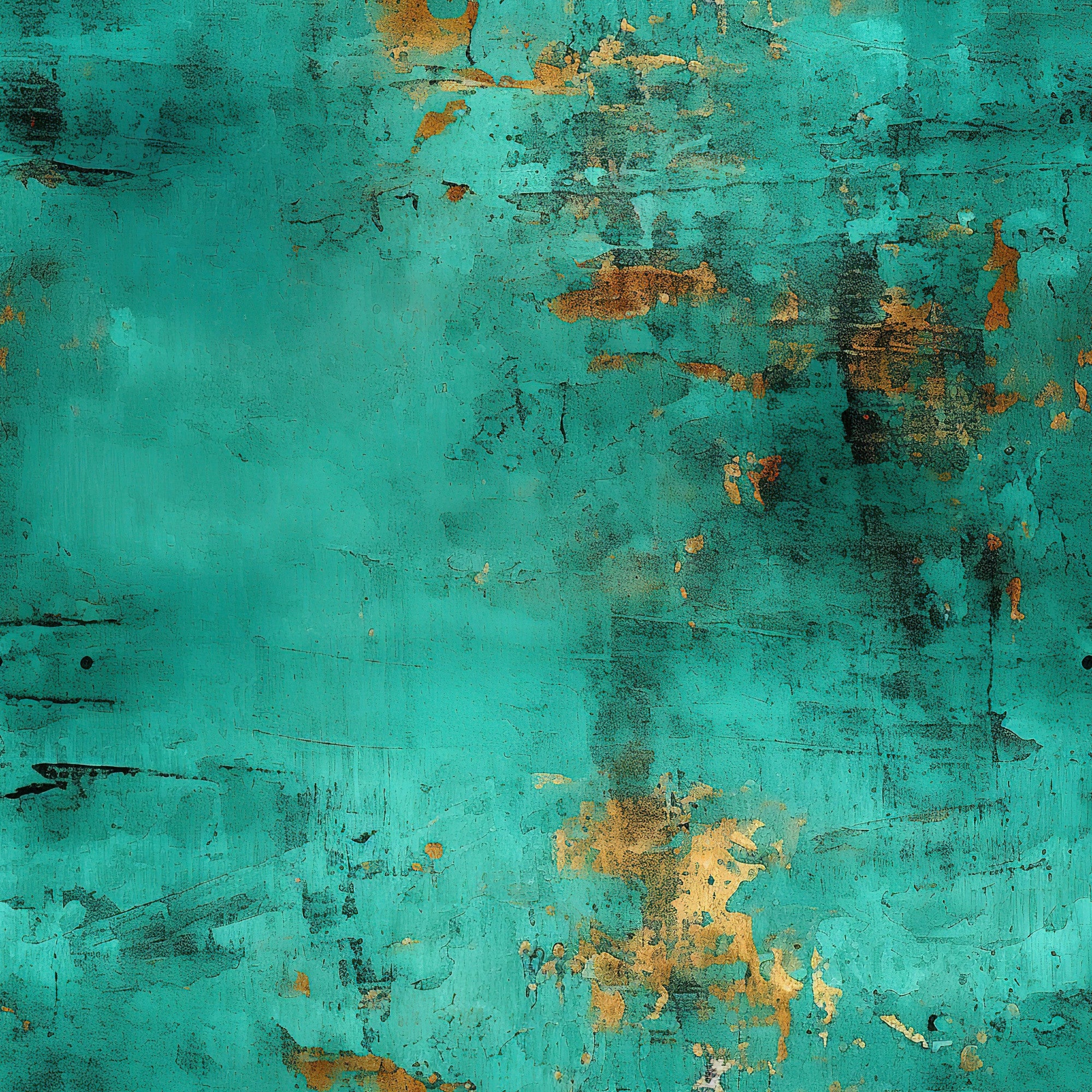 teal, turquoise, copper, rust, orange, grunge, distressed, weathered, peeling paint, oxidized metal, vintage texture, abstract pattern, worn surface, patina effect,, fabric panel, industrial style, aged appearance, corroded finish, artistic background