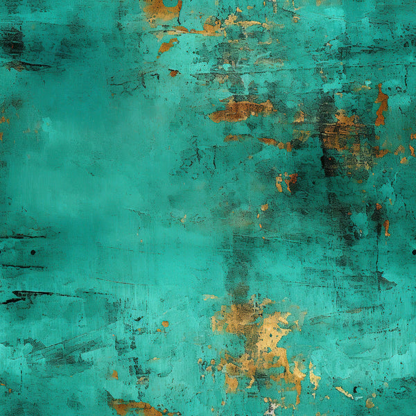 teal, turquoise, copper, rust, orange, grunge, distressed, weathered, peeling paint, oxidized metal, vintage texture, abstract pattern, worn surface, patina effect,, fabric panel, industrial style, aged appearance, corroded finish, artistic background