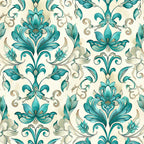 Seafoam Scrollwork Pattern 10 Minky Fabric