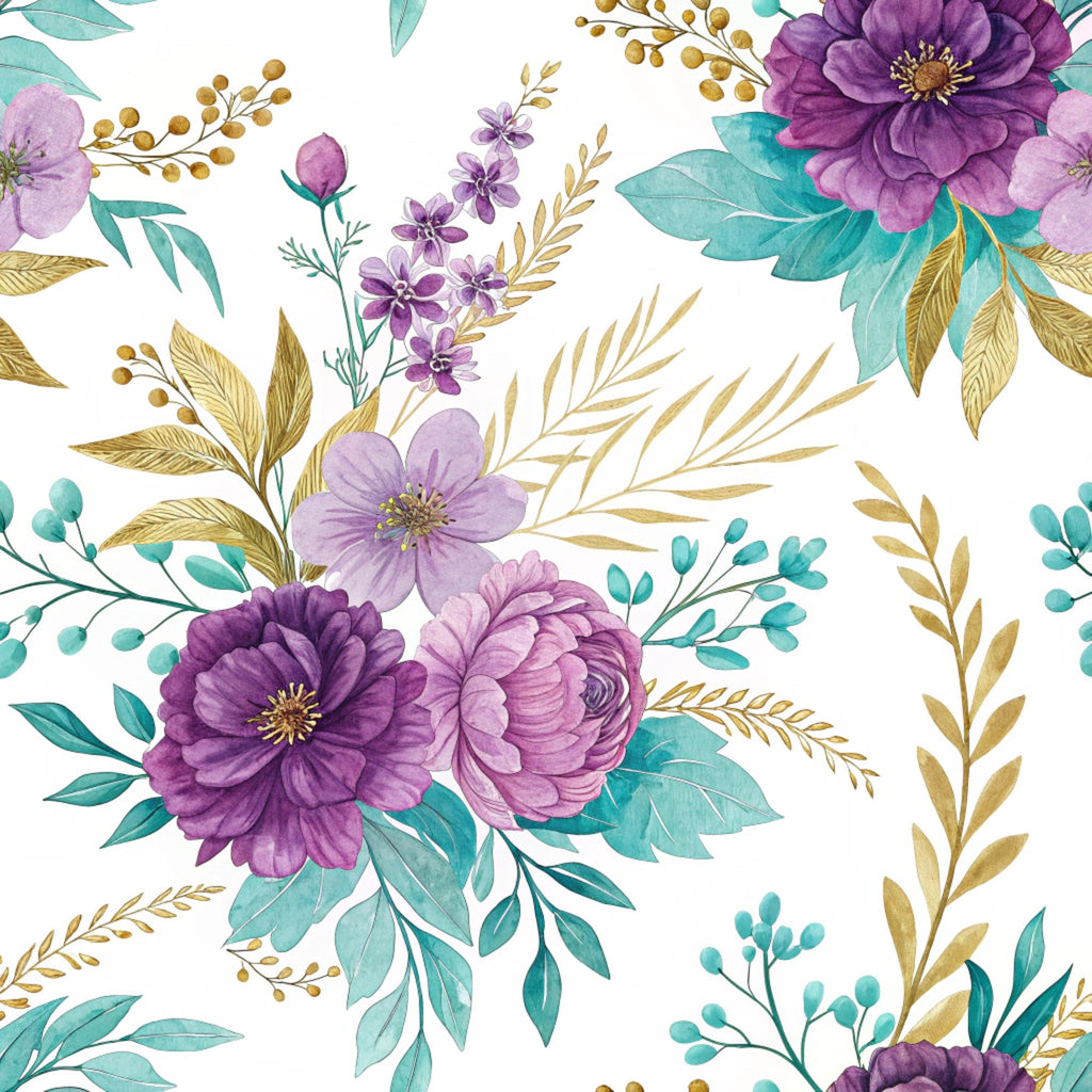 Gilded Fuchsia Garden Pattern 1 Minky Fabric