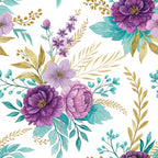 Gilded Fuchsia Garden Pattern 1 Minky Fabric