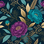 Gilded Fuchsia Garden Pattern 10 Minky Fabric