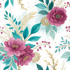 Gilded Fuchsia Garden Pattern 11 Minky Fabric