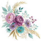 Gilded Fuchsia Garden Pattern 12 Minky Fabric