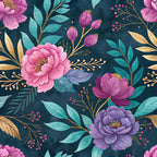 Gilded Fuchsia Garden Pattern 13 Minky Fabric