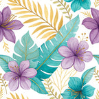 Gilded Fuchsia Garden Pattern 15 Minky Fabric