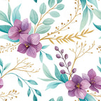 Gilded Fuchsia Garden Pattern 17 Minky Fabric