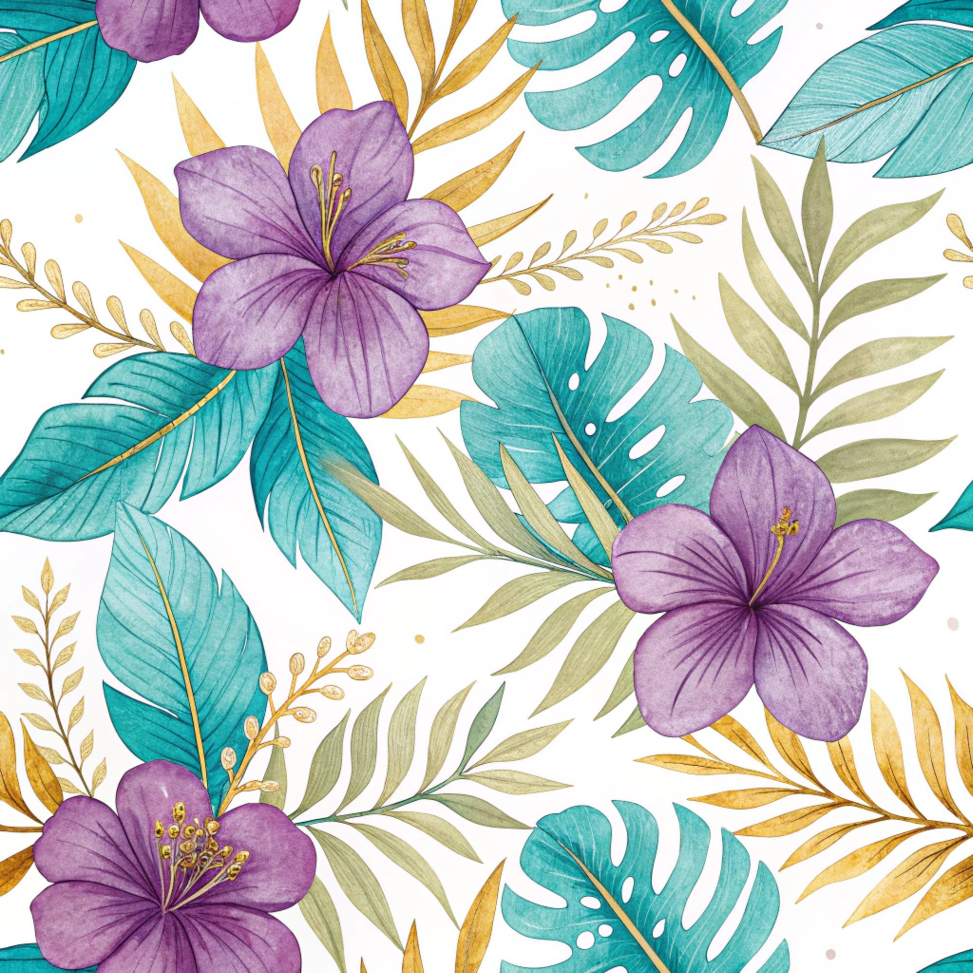 Gilded Fuchsia Garden Pattern 19 Minky Fabric