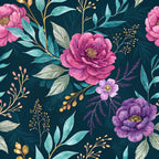 Gilded Fuchsia Garden Pattern 2 Minky Fabric