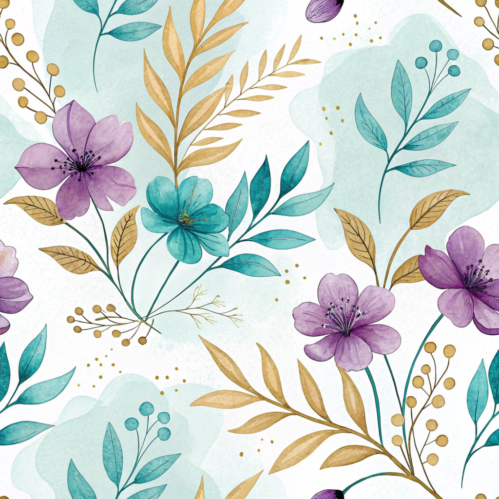 Gilded Fuchsia Garden Pattern 20 Minky Fabric