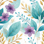 Gilded Fuchsia Garden Pattern 23 Minky Fabric
