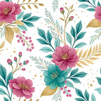 Gilded Fuchsia Garden Pattern 25 Minky Fabric