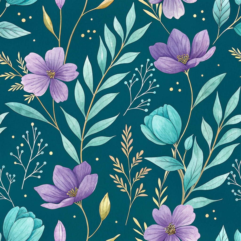 Gilded Fuchsia Garden Pattern 26 Minky Fabric