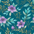 Gilded Fuchsia Garden Pattern 27 Minky Fabric