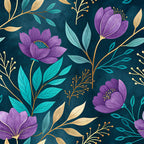 Gilded Fuchsia Garden Pattern 28 Minky Fabric