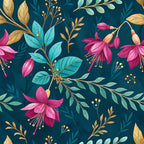 Gilded Fuchsia Garden Pattern 29 Minky Fabric
