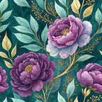 Gilded Fuchsia Garden Pattern 3 Minky Fabric