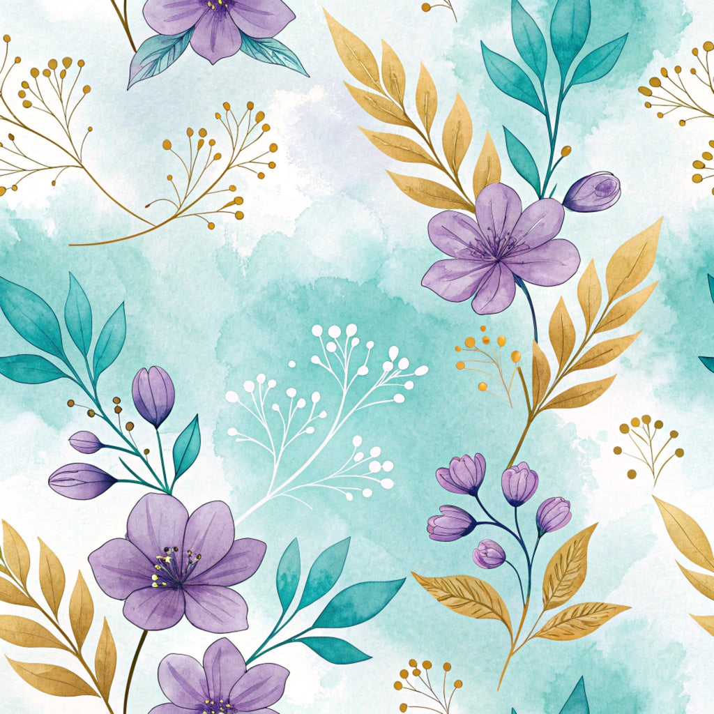 Gilded Fuchsia Garden Pattern 30 Minky Fabric