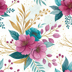 Gilded Fuchsia Garden Pattern 31 Minky Fabric