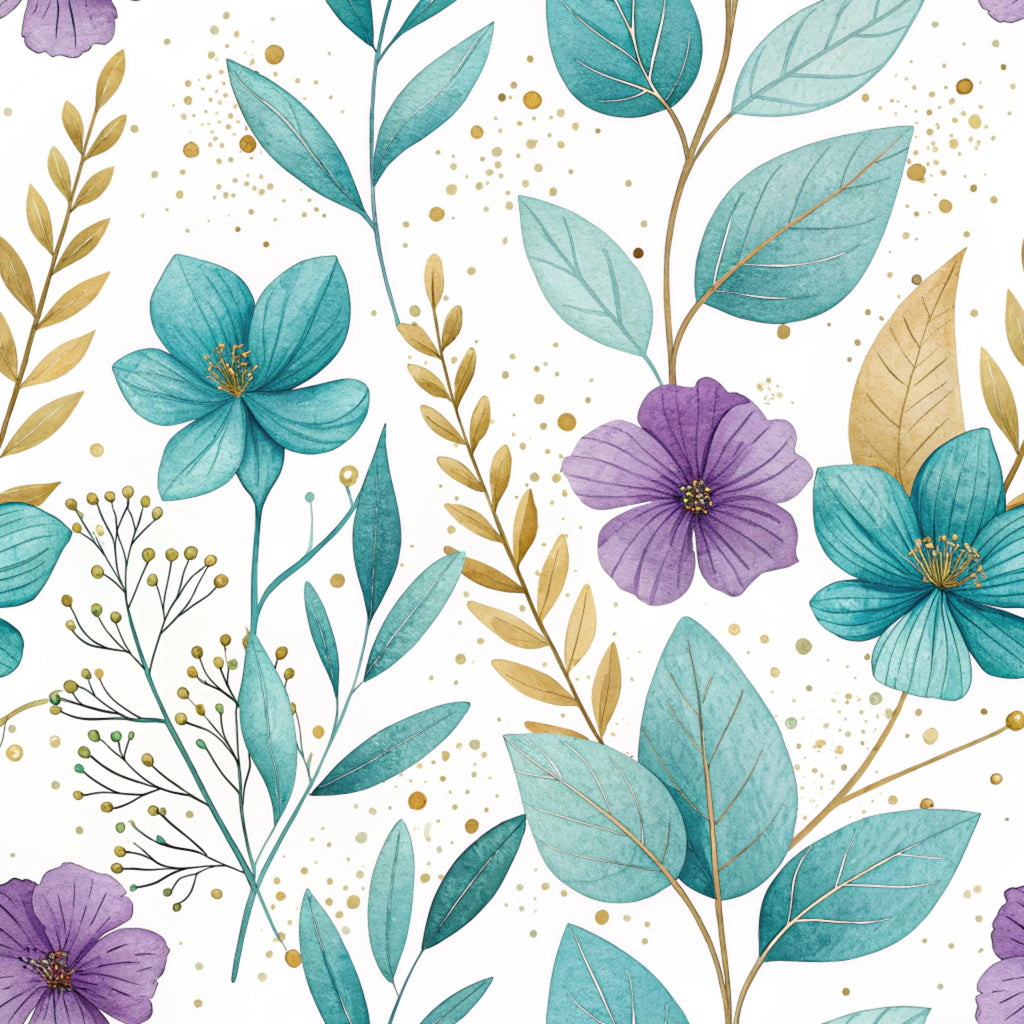 Gilded Fuchsia Garden Pattern 6 Minky Fabric