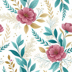 Gilded Fuchsia Garden Pattern 8 Minky Fabric
