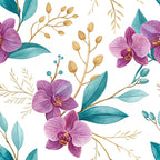 Gilded Fuchsia Garden Pattern 9 Minky Fabric