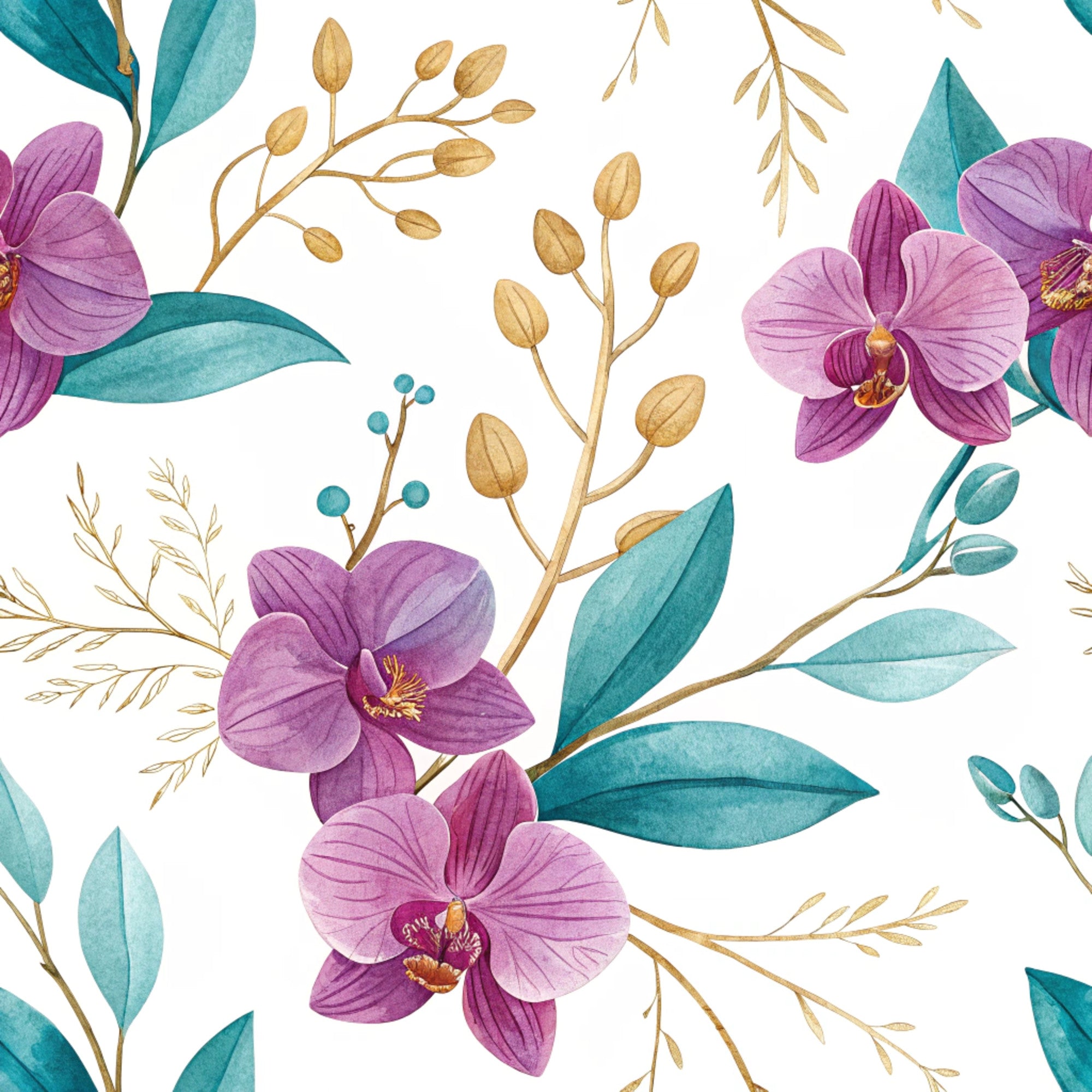 Gilded Fuchsia Garden Pattern 9 Minky Fabric