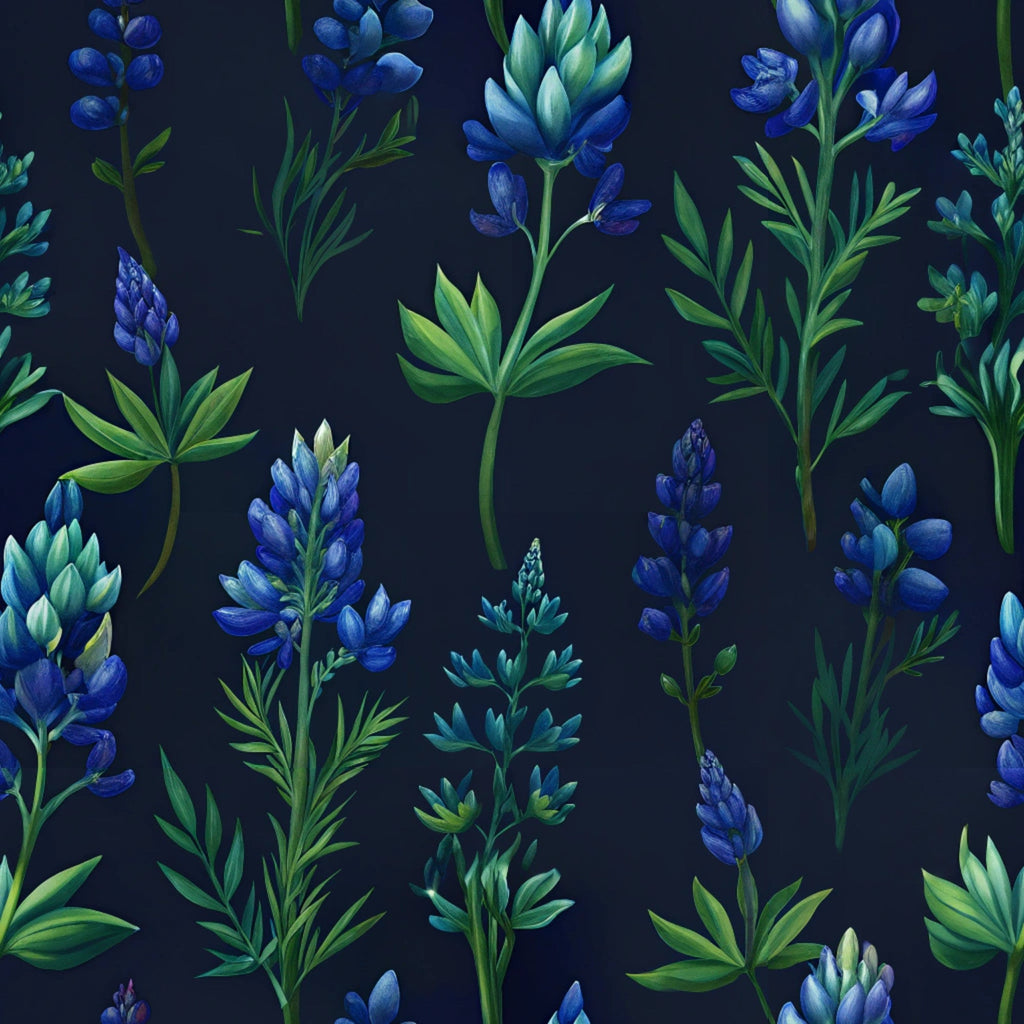 Texas Bluebonnet Flower Pattern 1 Minky Fabric