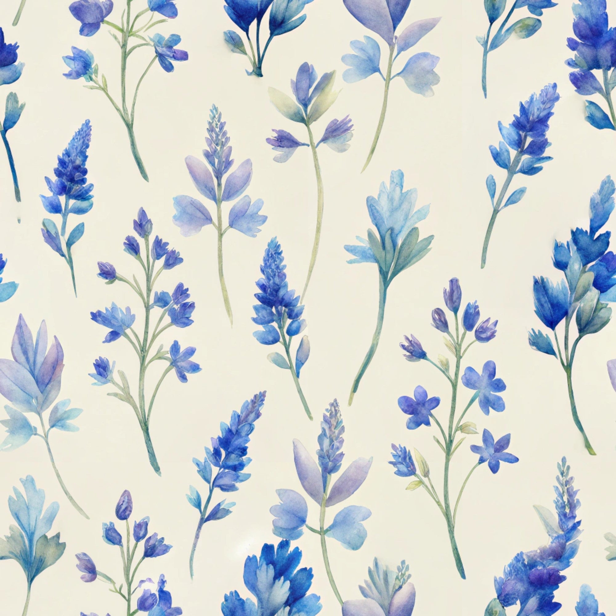 Texas Bluebonnet Flower Pattern 17 Minky Fabric