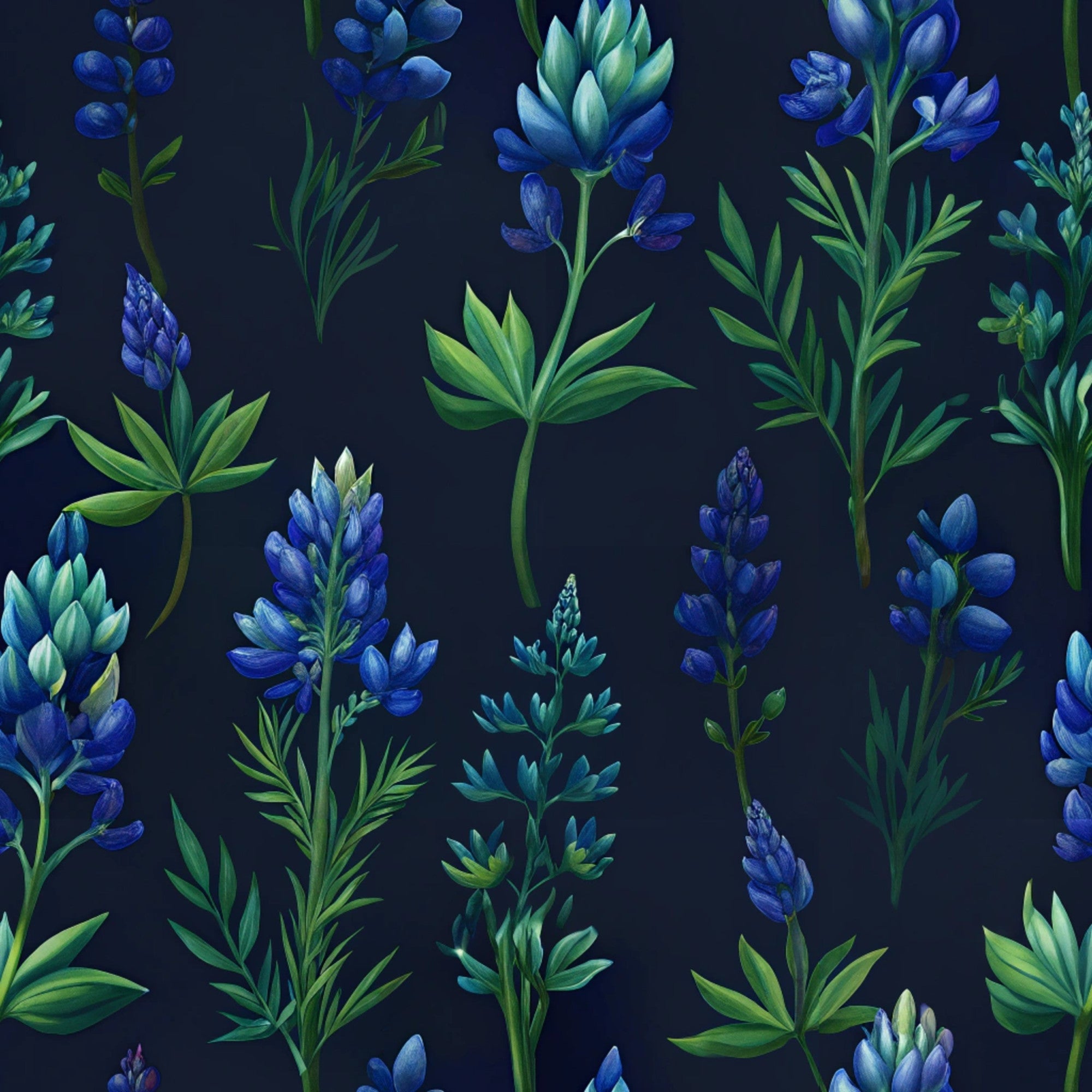 Texas Bluebonnet Flower Pattern 1 Minky Fabric