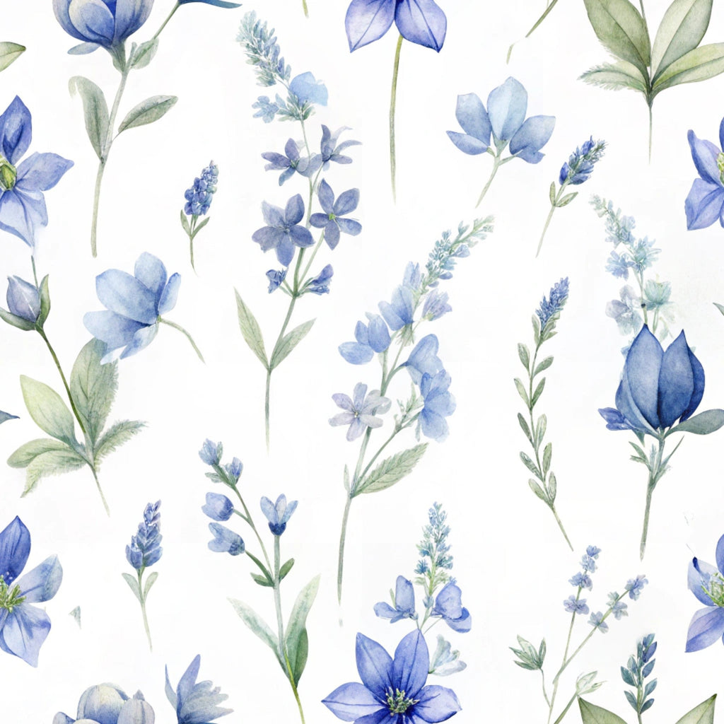 Texas Bluebonnet Flower Pattern 4 Minky Fabric