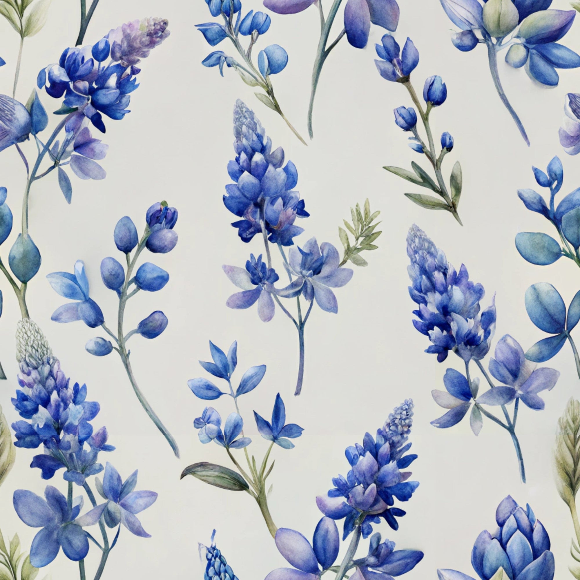 Texas Bluebonnet Flower Pattern 5 Minky Fabric