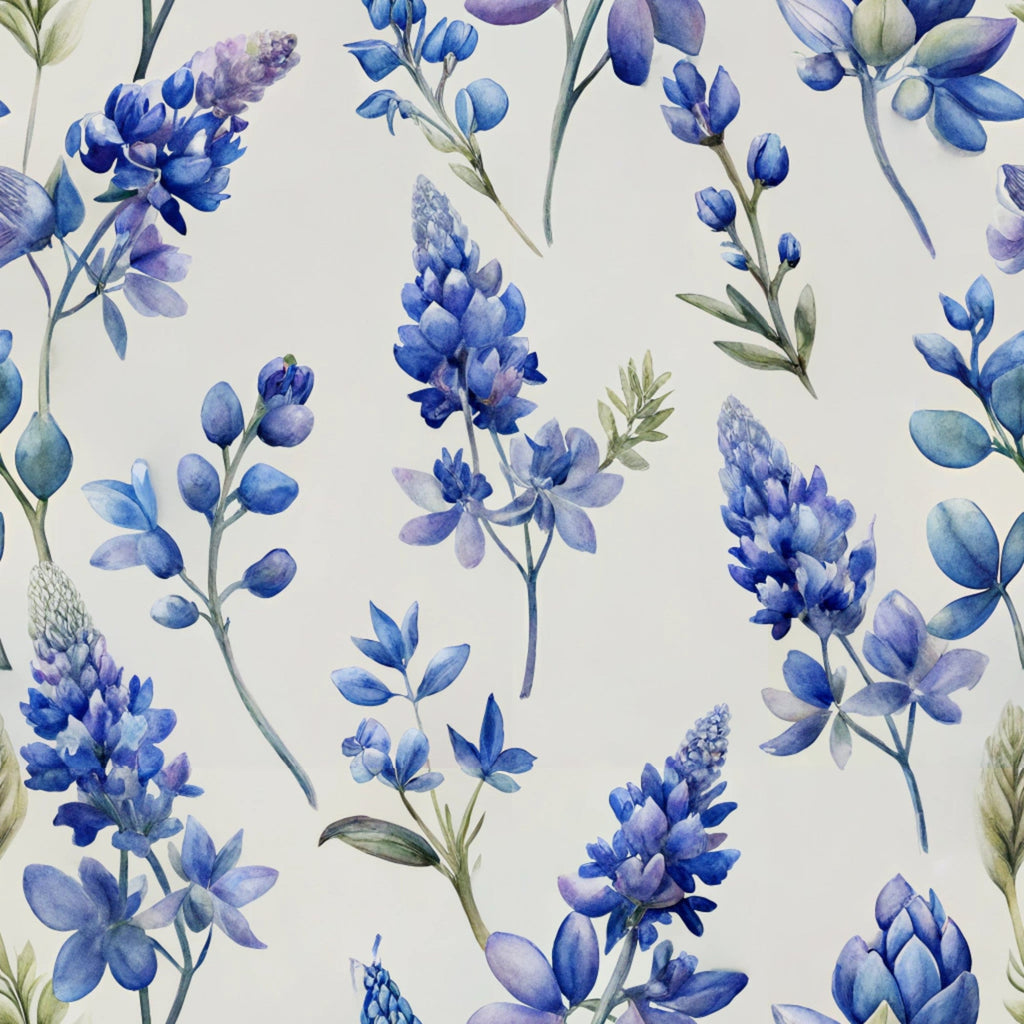 Texas Bluebonnet Flower Pattern 5 Minky Fabric