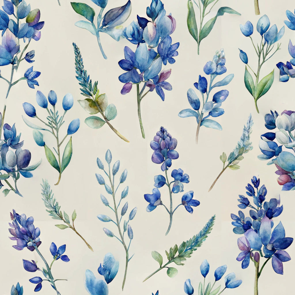 Texas Bluebonnet Flower Pattern 6 Minky Fabric