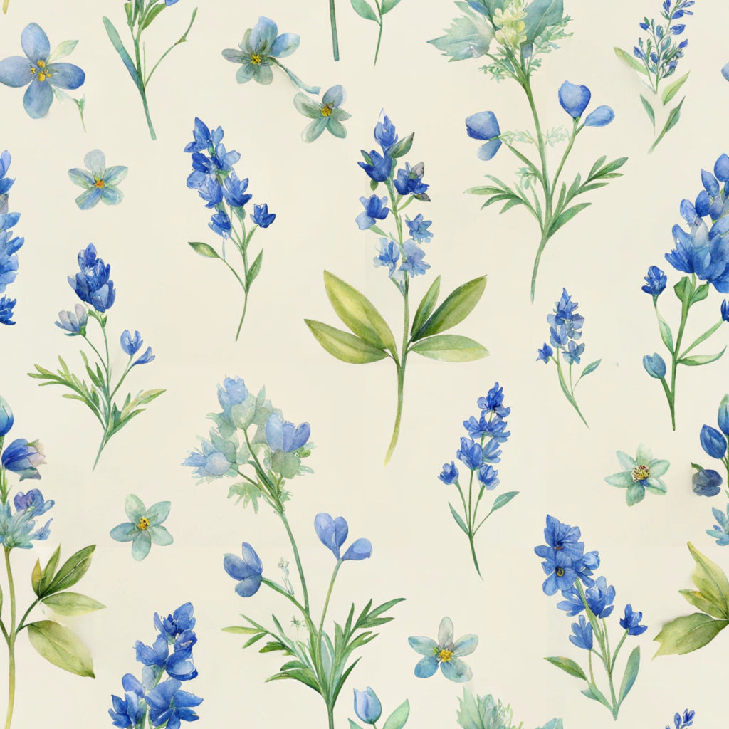 Texas Bluebonnet Flower Pattern 8 Minky Fabric