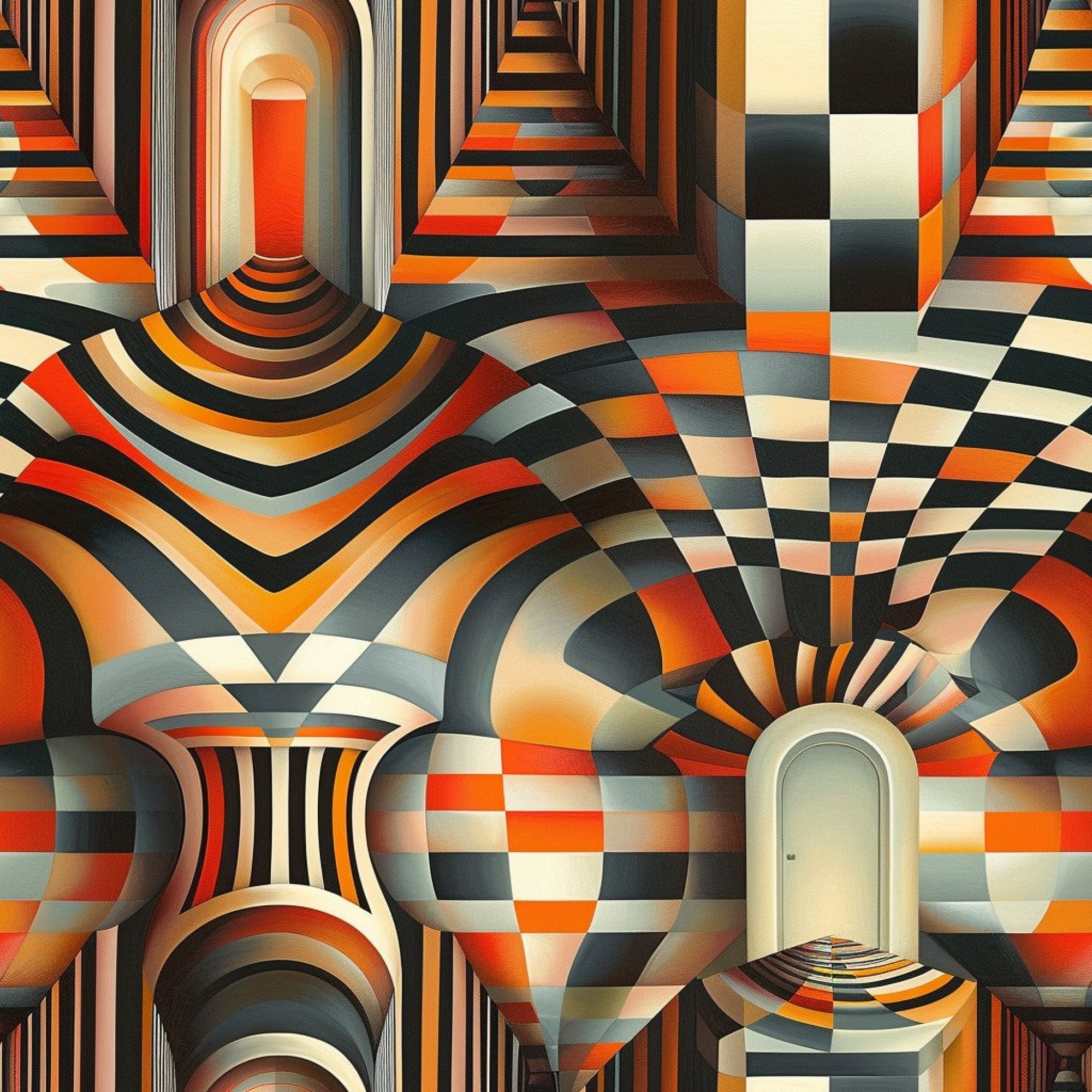 Three Dimensional Optical Illusion Arts Pattern 1 Minky Fabric