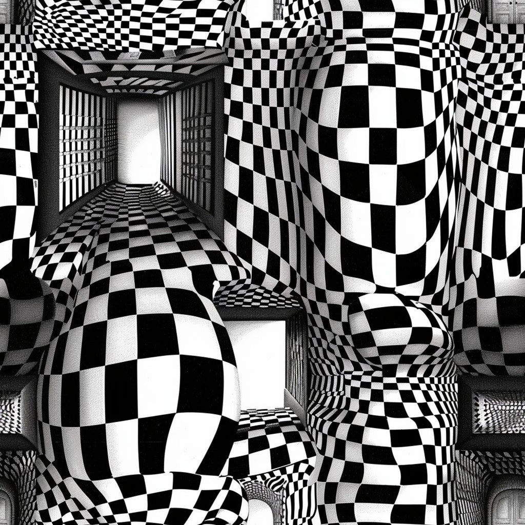 Three Dimensional Optical Illusion Arts Pattern 10 Minky Fabric