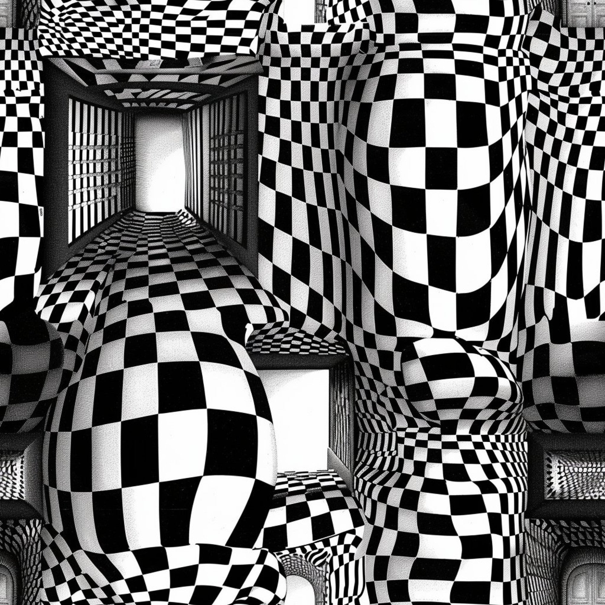 Three Dimensional Optical Illusion Arts Pattern 10 Minky Fabric