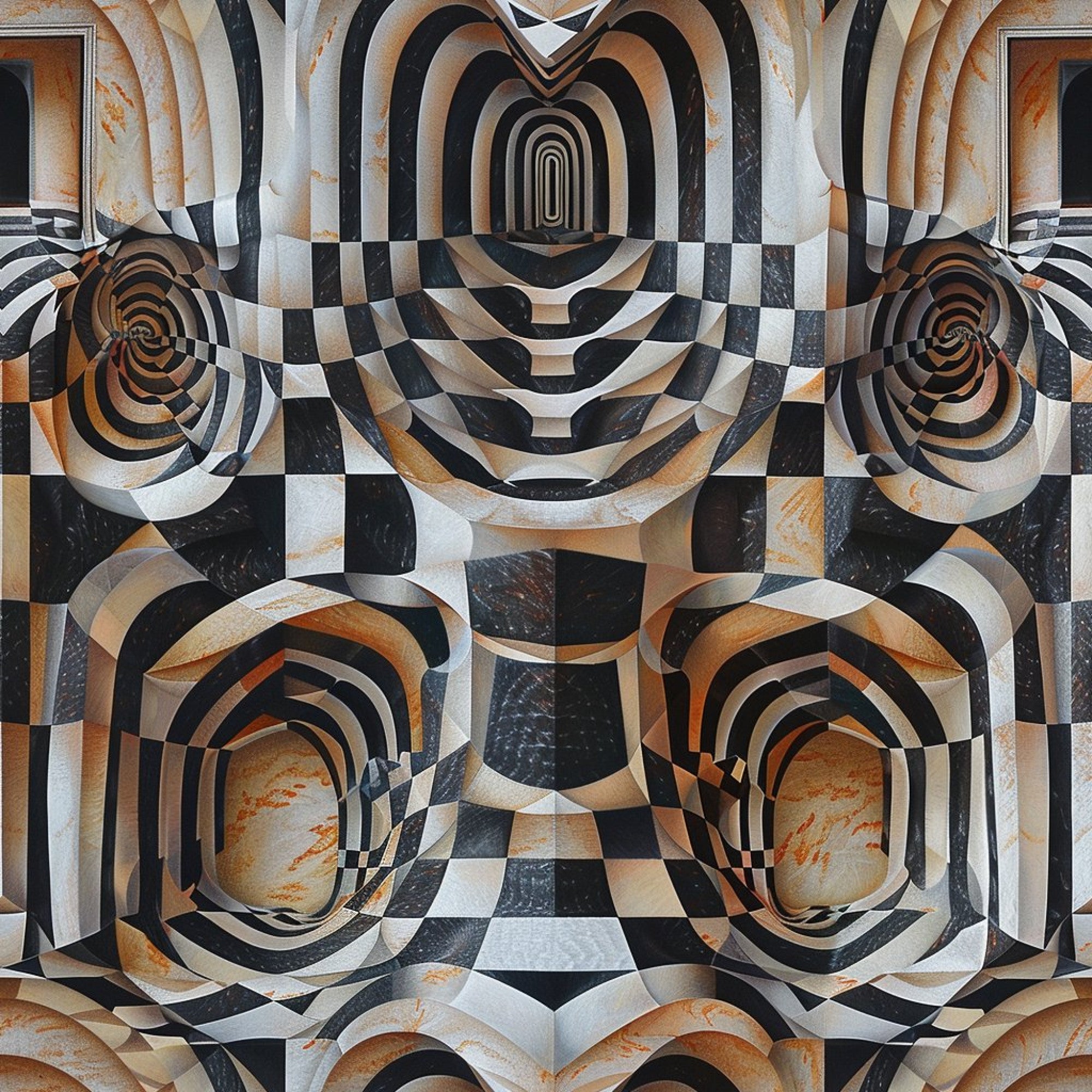 Three Dimensional Optical Illusion Arts Pattern 12 Minky Fabric
