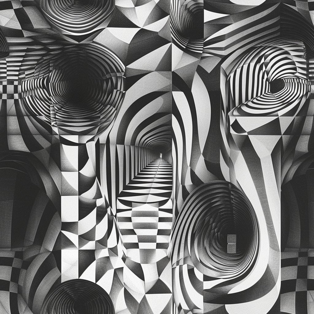 Three Dimensional Optical Illusion Arts Pattern 13 Minky Fabric