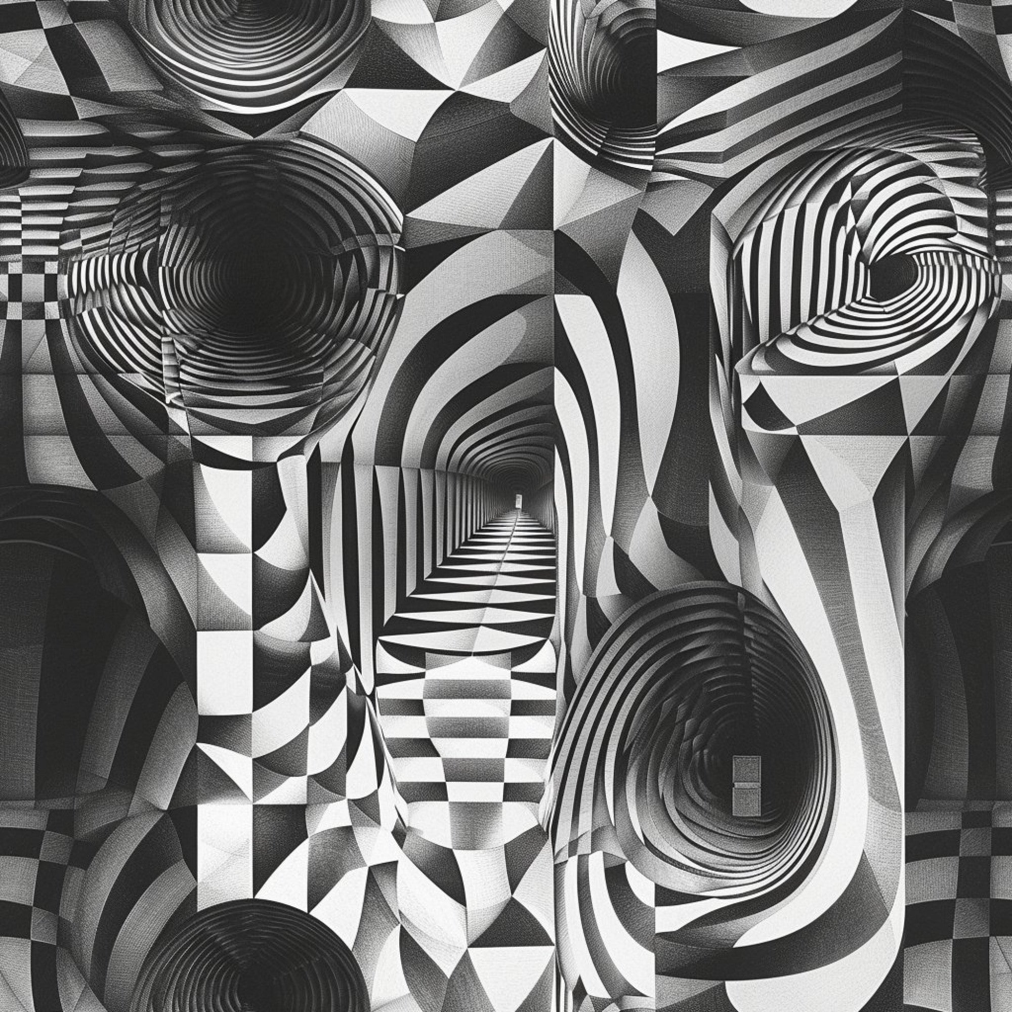 Three Dimensional Optical Illusion Arts Pattern 13 Minky Fabric