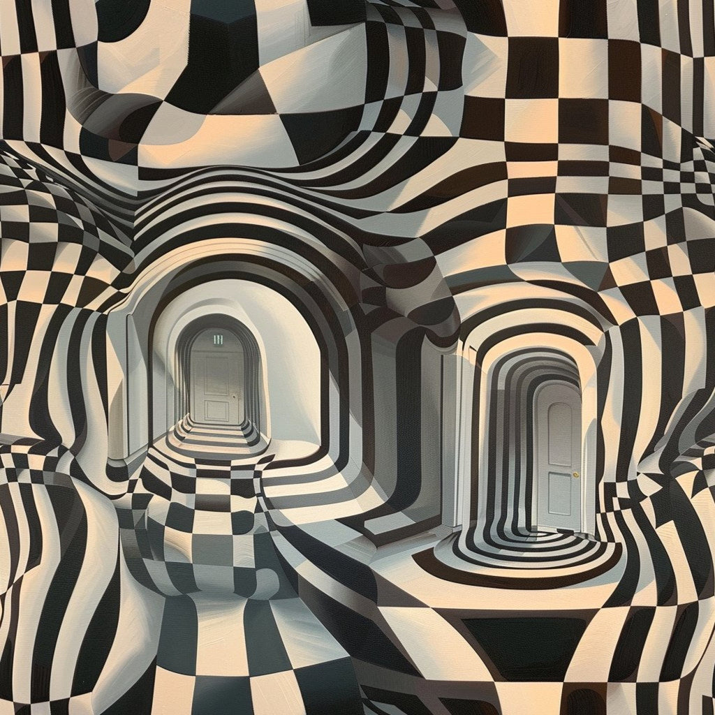 Three Dimensional Optical Illusion Arts Pattern 2 Minky Fabric